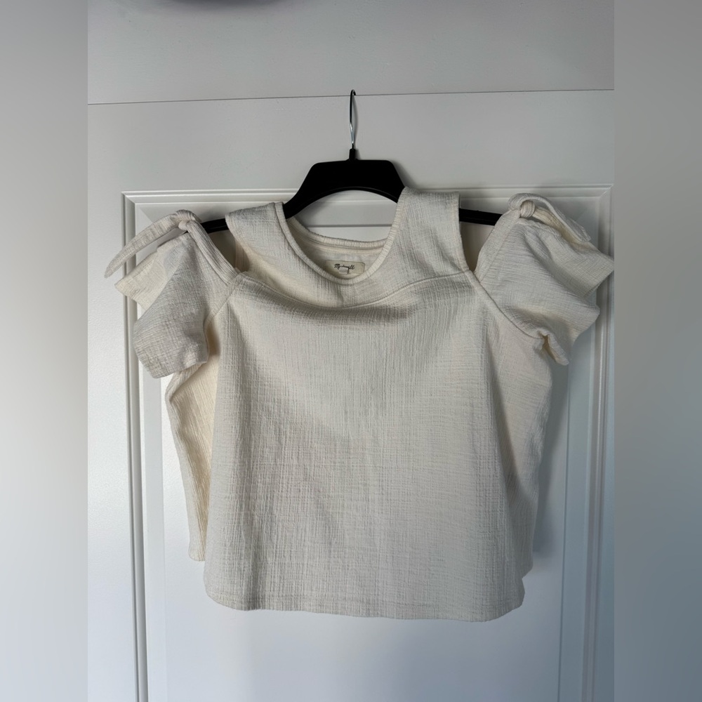 Madewell Cream Textured Blouse